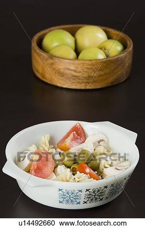 Stock Image - High angle view of a bowl of salad. Fotosearch