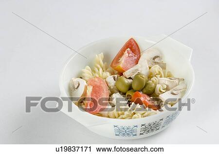 Stock Image - High angle view of a bowl of salad. Fotosearch