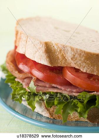 BLT on white bread View Large Photo Image Stock Photo - BLT on white bread. Fotosearch