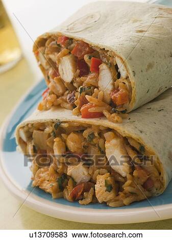 Chicken Rice and Cheese Burrito View Large Photo Image Stock Image - Chicken Rice and Cheese Burrito. Fotosearch