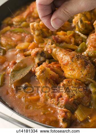 Creole Chicken Louisiana Style Cooking In a Pan View Large Photo Image Picture - Creole Chicken Louisiana Style Cooking In a Pan. Fotosearch