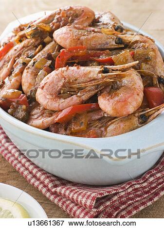 Stock Photo - Dish of Cajun Shrimp. Fotosearch