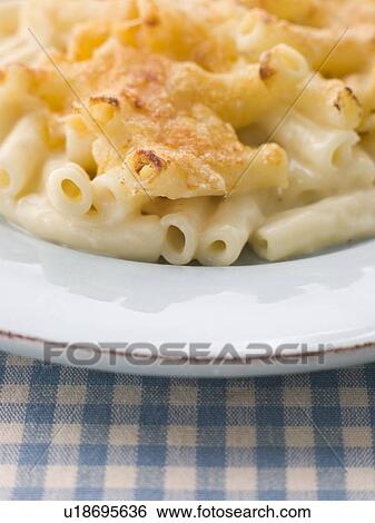 Stock Photograph - Plate of Macaroni Cheese. Fotosearch