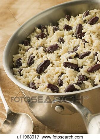 Stock Photo - Rice and Beans in a Saucepan. Fotosearch