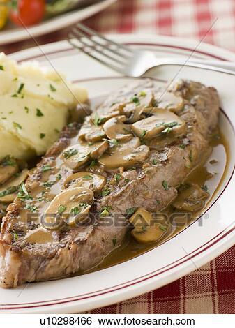 Steak Sirloin with Diane Sauce and Mash Potato View Large Photo Image Stock Photograph - Steak Sirloin with Diane Sauce and Mash Potato. Fotosearch