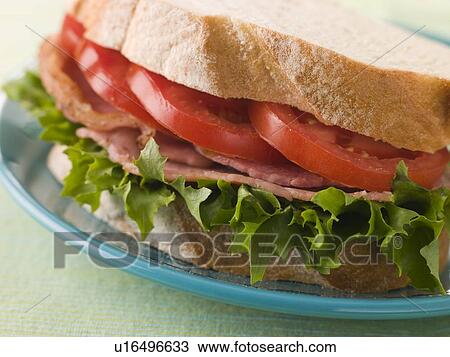 BLT on white bread View Large Photo Image Stock Image - BLT on white bread. Fotosearch