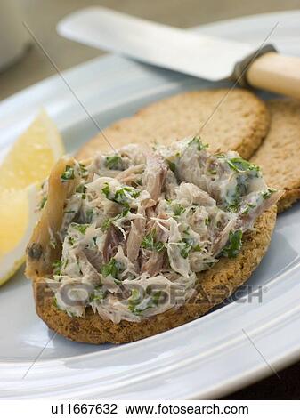 Cornish Smoked Mackerel Pate with Oatmeal Biscuits View Large Photo Image Stock Image - Cornish Smoked Mackerel Pate with Oatmeal Biscuits. Fotosearch
