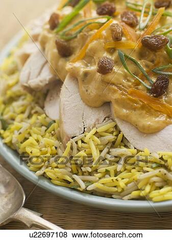 Coronation Chicken and Rice Salad View Large Photo Image Stock Photo - Coronation Chicken and Rice Salad. Fotosearch