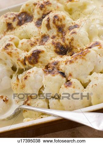 Stock Photo - Dish of Cauliflower Cheese. Fotosearch