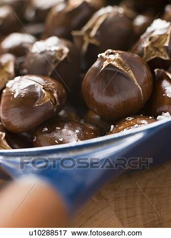 Roasted Chestnuts with Sea Salt View Large Photo Image Stock Photo - Roasted Chestnuts with Sea Salt. Fotosearch