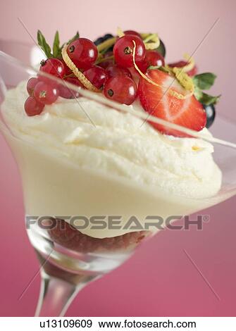 Lemon and Berry Syllabub View Large Photo Image Stock Photo - Lemon and Berry Syllabub. Fotosearch