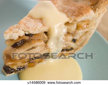 Stock Photo - Slice of Apple Pie and Custard. Fotosearch