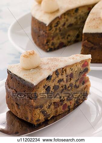 Picture - Slice of Simnel Cake. Fotosearch