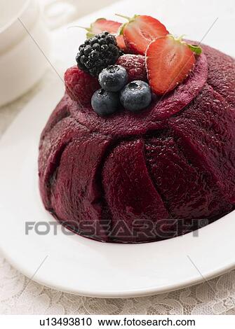 Traditional Summer Pudding View Large Photo Image Stock Image - Traditional Summer Pudding. Fotosearch