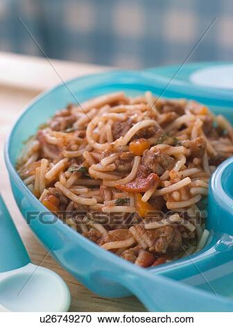 Baby's Spaghetti Bolognaise View Large Photo Image Stock Image - Baby's Spaghetti Bolognaise. Fotosearch