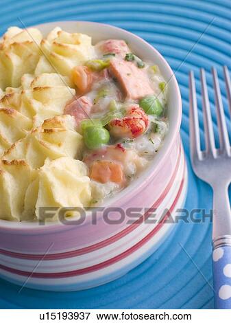 Stock Photo - Individual Fish Pie. Fotosearch