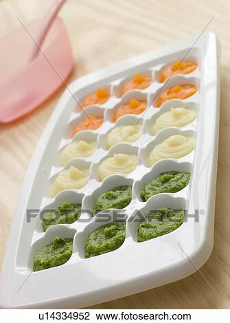 Pureed Baby Food in a Ice Cube Tray View Large Photo Image Stock Image - Pureed Baby Food in a Ice Cube Tray. Fotosearch