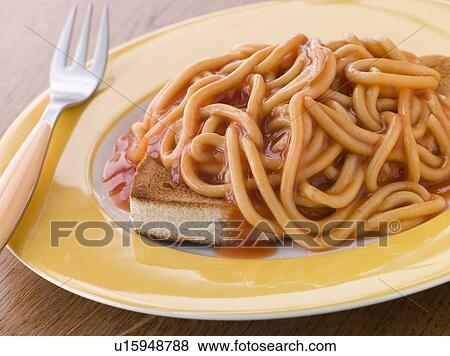 Stock Photo - Spaghetti on Toast. Fotosearch