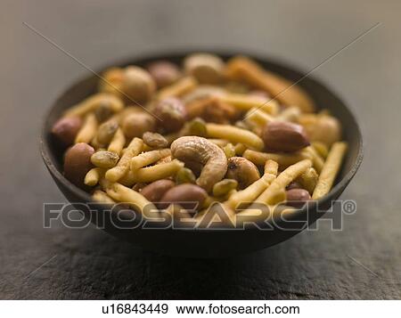 Stock Photo - Dish of Bombay Mix. Fotosearch