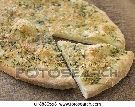Stock Image - Garlic Pizza Bread. Fotosearch