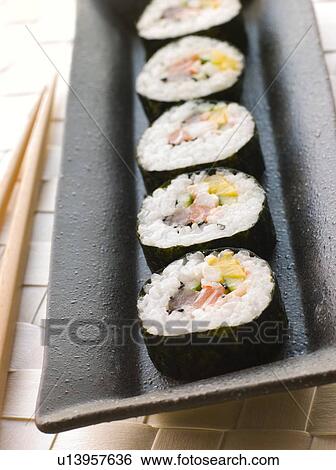 Large Spiral Rolled Sushi View Large Photo Image Stock Photograph - Large Spiral Rolled Sushi. Fotosearch