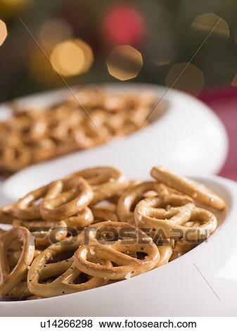 Bowl of Salted Pretzels View Large Photo Image Stock Photo - Bowl of Salted Pretzels. Fotosearch