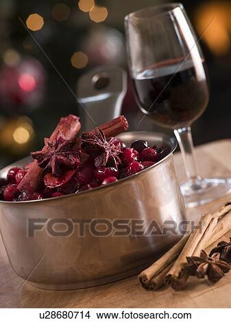 Picture - Cranberry Sauce and Ingredients. Fotosearch