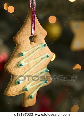 Hanging Christmas Tree Biscuit View Large Photo Image Stock Image - Hanging Christmas Tree Biscuit. Fotosearch