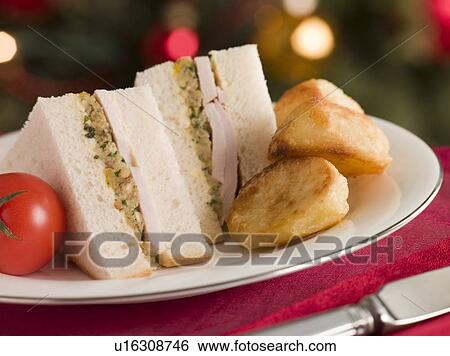 Roast Turkey Stuffing and Mayonnaise Sandwich with Cold Roast Potatoes View Large Photo Image Stock Photograph - Roast Turkey Stuffing and Mayonnaise Sandwich with Cold Roast Potatoes. Fotosearch