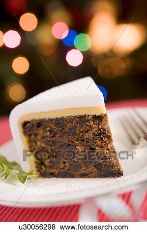 Wedge of Christmas Cake View Large Photo Image Stock Photo - Wedge of Christmas Cake. Fotosearch