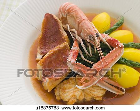 Bowl of Bouillabaisse Restaurant Style View Large Photo Image Stock Image - Bowl of Bouillabaisse Restaurant Style. Fotosearch