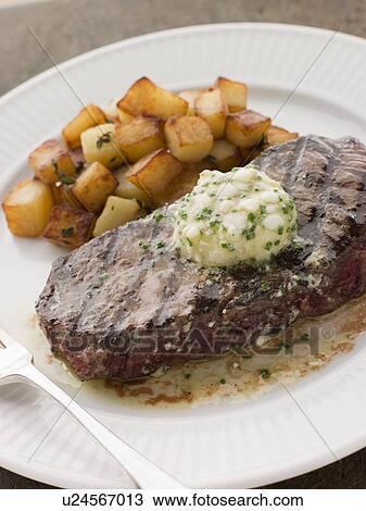 Entrecote de Beouf' with Roquefort Butter and Parmentier Potatoes View Large Photo Image Stock Image - Entrecote de Beouf' with Roquefort Butter and Parmentier Potatoes. Fotosearch