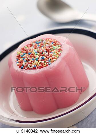 Blancmange topped with 100's and 1000's View Large Photo Image Stock Image - Blancmange topped with 100's and 1000's. Fotosearch