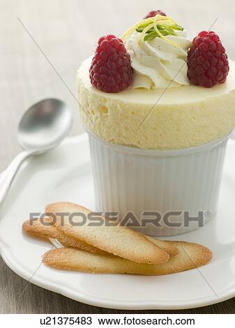 Chilled Lemon Souffle with Langue de Chat Biscuits View Large Photo Image Stock Image - Chilled Lemon Souffle with Langue de Chat Biscuits. Fotosearch