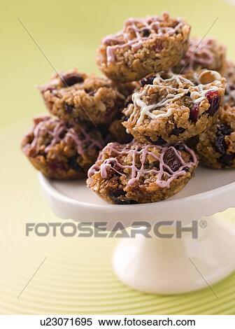 Stock Photography - Fruit Nut and Chocolate Flapjack Cakes. Fotosearch