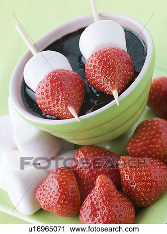 Strawberry and Marshmallow Sticks with Chocolate Sauce View Large Photo Image Stock Image - Strawberry and Marshmallow Sticks with Chocolate Sauce. Fotosearch