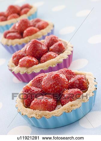 Strawberry Custard Tarts View Large Photo Image Stock Image - Strawberry Custard Tarts. Fotosearch