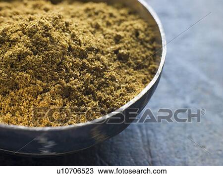 Stock Image - Dish of Madras Curry Powder. Fotosearch