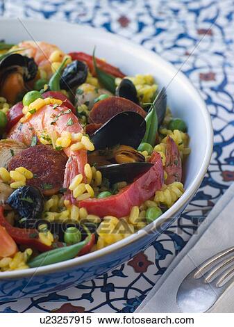 Stock Photography - Bowl of Paella. Fotosearch