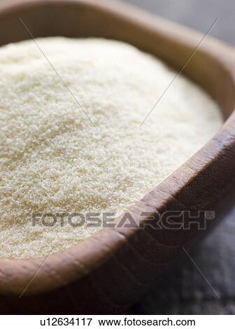 Stock Photo - Dish of Ground Semolina. Fotosearch