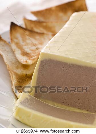 Picture - Chicken Liver and Foie Gras Parfait with Melba Toast. Fotosearch