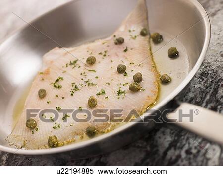 Pan Fried Wing of Skate with Caper Butter View Large Photo Image Stock Photography - Pan Fried Wing of Skate with Caper Butter. Fotosearch