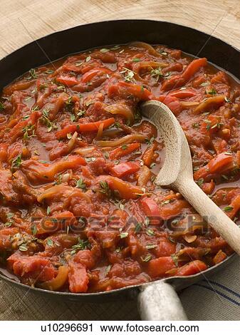 Piperade in a Saut Pan View Large Photo Image Stock Image - Piperade in a Saut Pan. Fotosearch
