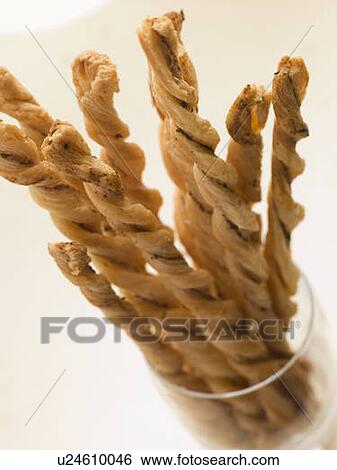 Stock Photograph - Cheese Straws in a Glass. Fotosearch