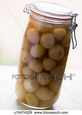 Stock Photo - Onions Pickling in a Kilner Jar. Fotosearch