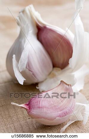 Stock Photography - Clove and Bulb of Garlic. Fotosearch