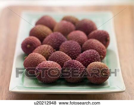 Plate of fresh lychees View Large Photo Image Stock Photo - Plate of fresh lychees. Fotosearch