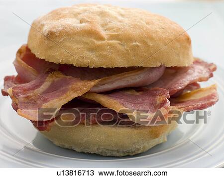 Bacon Bread Roll View Large Photo Image Stock Image - Bacon Bread Roll. Fotosearch
