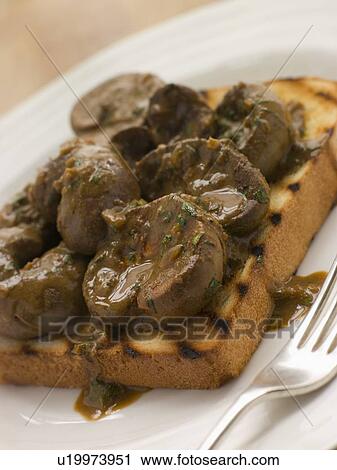 Devilled Lambs Kidneys on Toast View Large Photo Image Stock Image - Devilled Lambs Kidneys on Toast. Fotosearch
