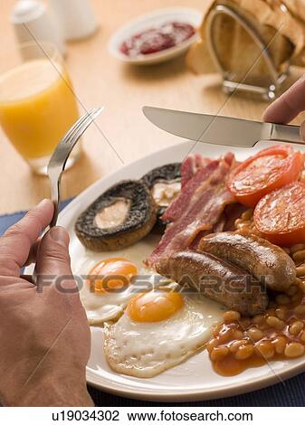 Eating a Full English Breakfast View Large Photo Image Stock Image - Eating a Full English Breakfast. Fotosearch